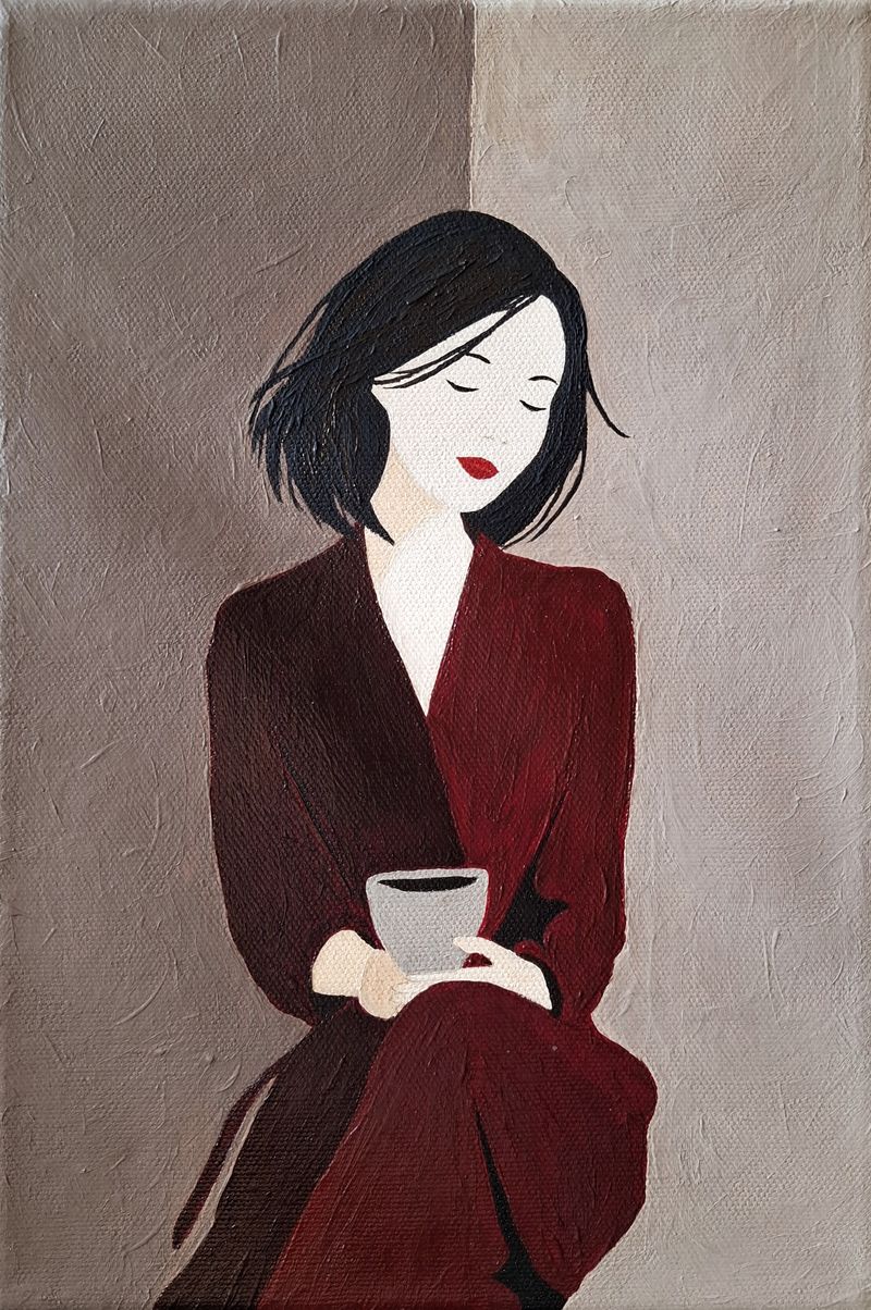 Elena Russkikh, Silence in a Cup original artwork